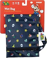 Bumkins Waterproof Wet Bag for Baby Mario Travel Stroller Strap Zip view 6
