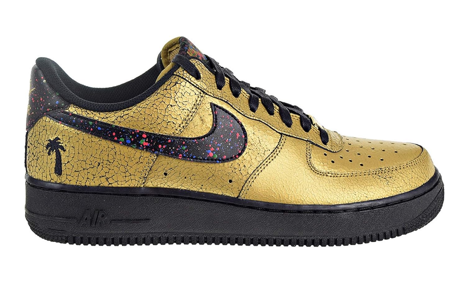 Nike AIR Force 1 '07 Mens Fashion-Sneakers AV3219-700_4 - Metallic Gold/Black-Black-RED Orbit 