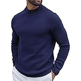 COOFANDY Men's Mock Turtleneck Sweater Long Sleeve Knitted Slim Fit Casual Half Neck Pullover Sweaters
