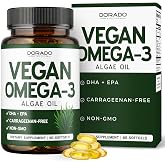 Vegan Omega 3 Algae Oil (60 Softgels) Plant Based DHA EPA - Sustainably Sourced, No Carrageenan, Non GMO | Heart, Brain, and Eye Health - Fish Oil Alternative - Algae Omega 3 Supplement - USA Made