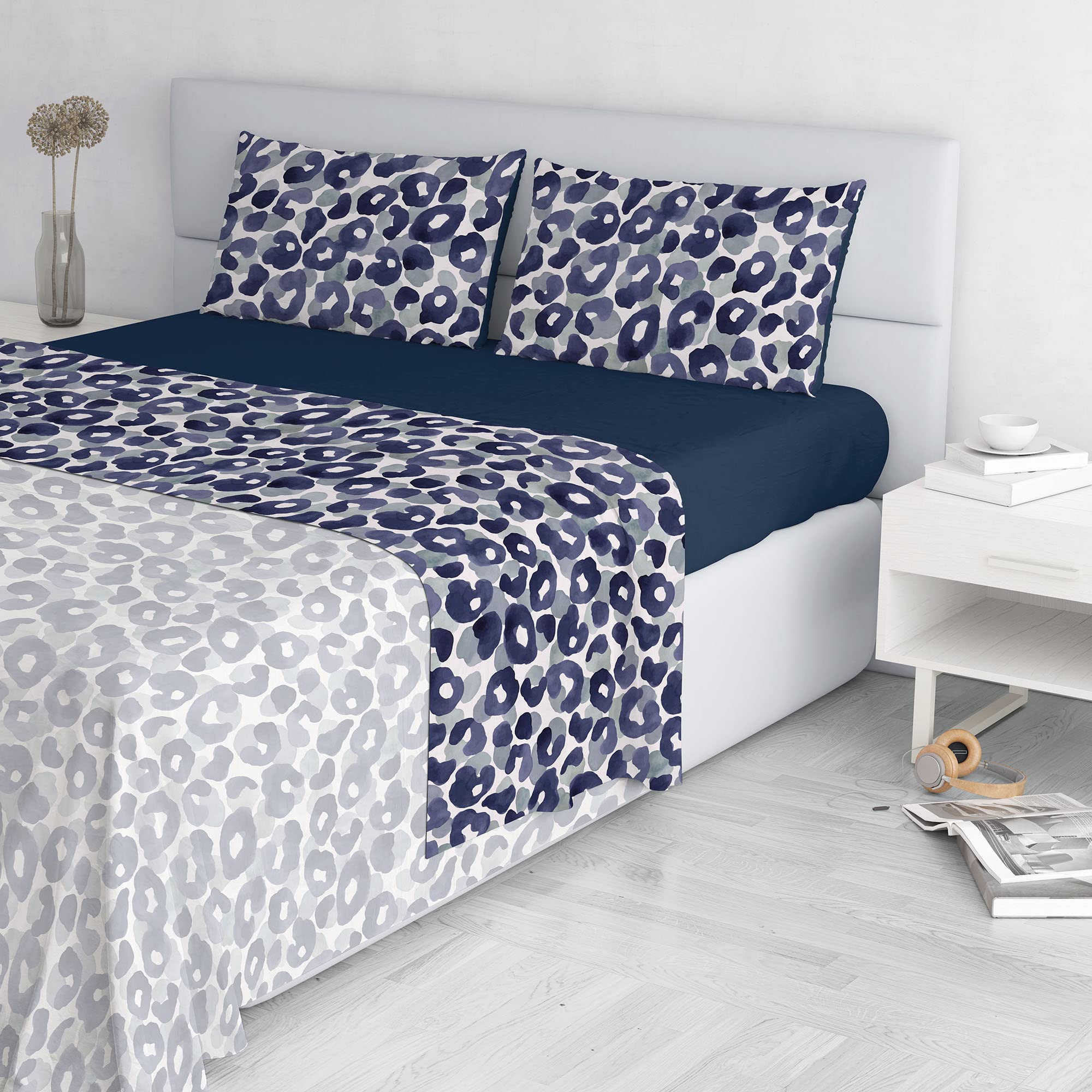 Fashion Microfibre Bed Linen Set, Made in Italy, Wild, Double