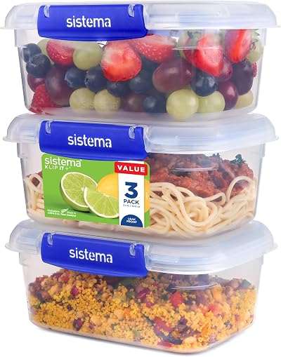 Sistema 881613 Clip-It Plus Storage Container 33.8 fl oz Microwave Safe