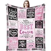 LSEOMIO Cousin Gifts for Women, Gifts for Cousins Female Woman, Best Cousin Ever Gift, Favorite Cousins Birthday Gift for Girls Throw Blanket 60"x50"