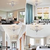 Ganeed Vintage K9 Clear Crystal Chandelier 4 Light Ceiling Fixture Silver view 6