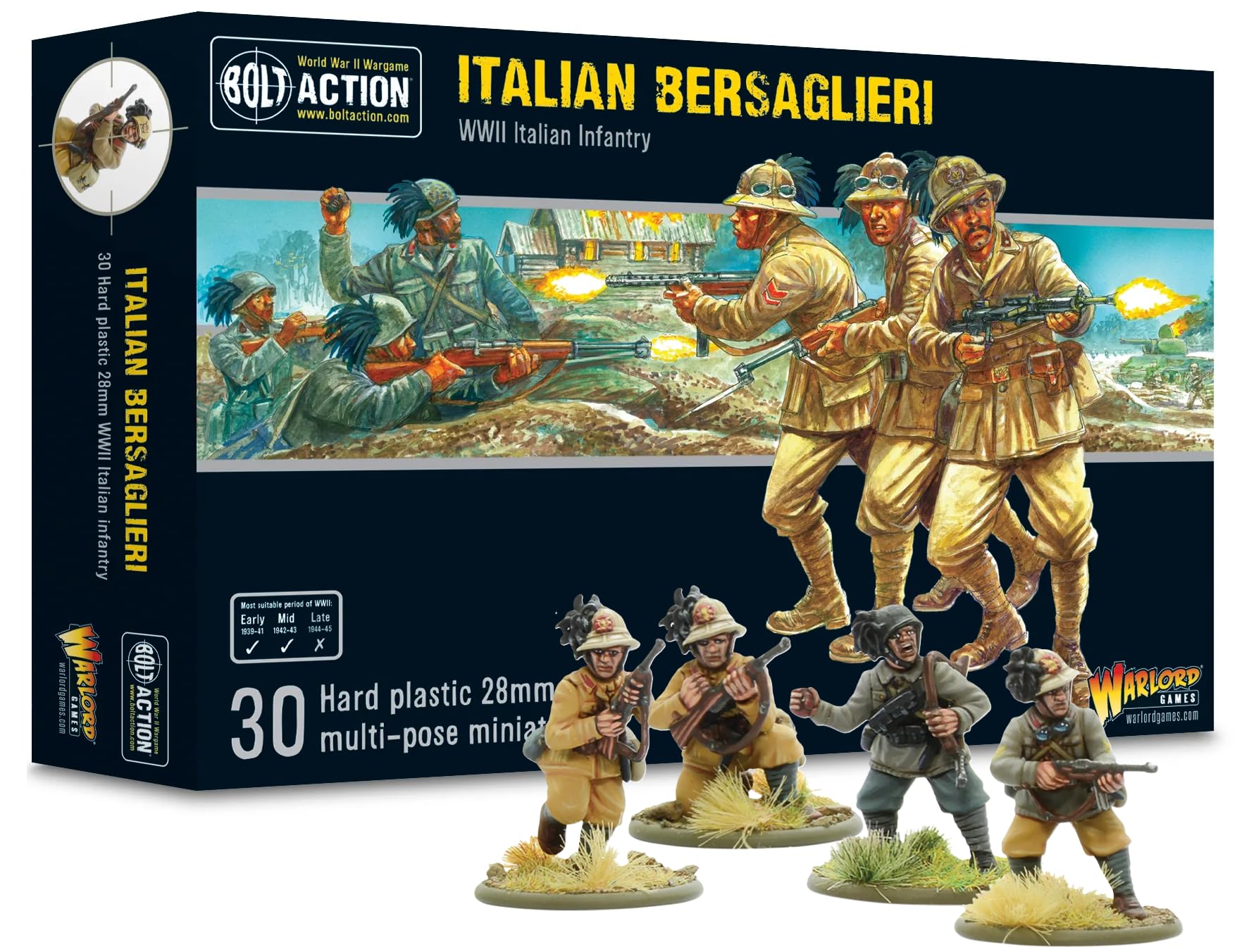Warlord Games Italian Bersaglieri - 28mm Scale Plastic Miniatures for Bolt Action Highly Detailed World War 2 Miniatures for Table-top Wargaming