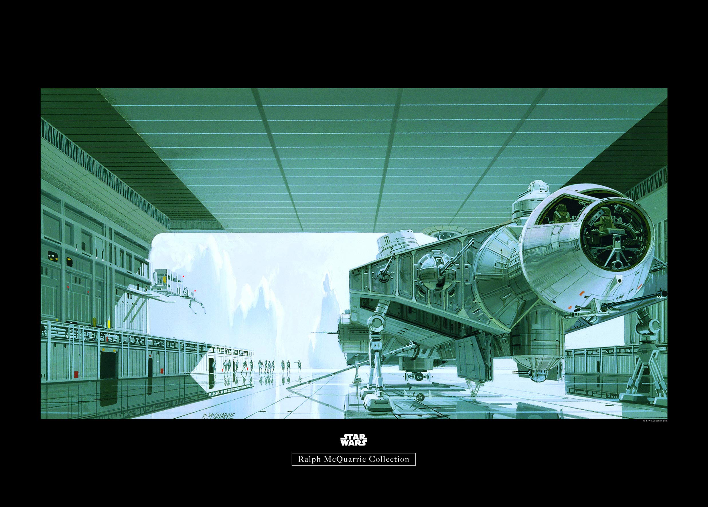 Komar Wall Picture Star Wars Classic RMQ Hangar Shuttle Children's Room Decoration Art Print without Frame WB141-70x50 cm Size: 70 x 50 cm (Width x Height)