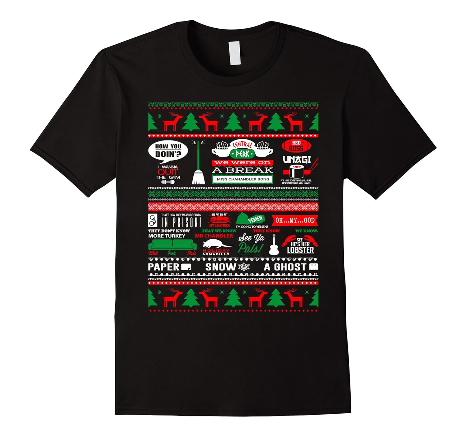 friends tv show christmas t shirt