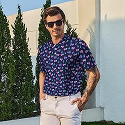 Xdceu Golf Polos for Men - Funny Golf Shirts Print