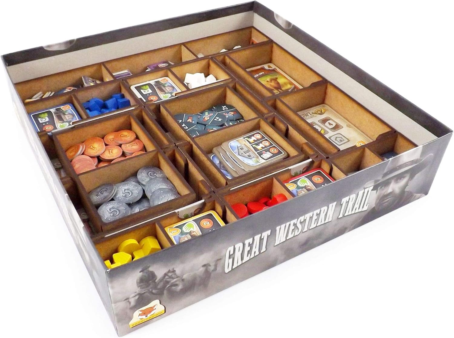 Boardgame Organizer compatible with Great Western Trail and expansion Rails to the North, Wood - Image 3