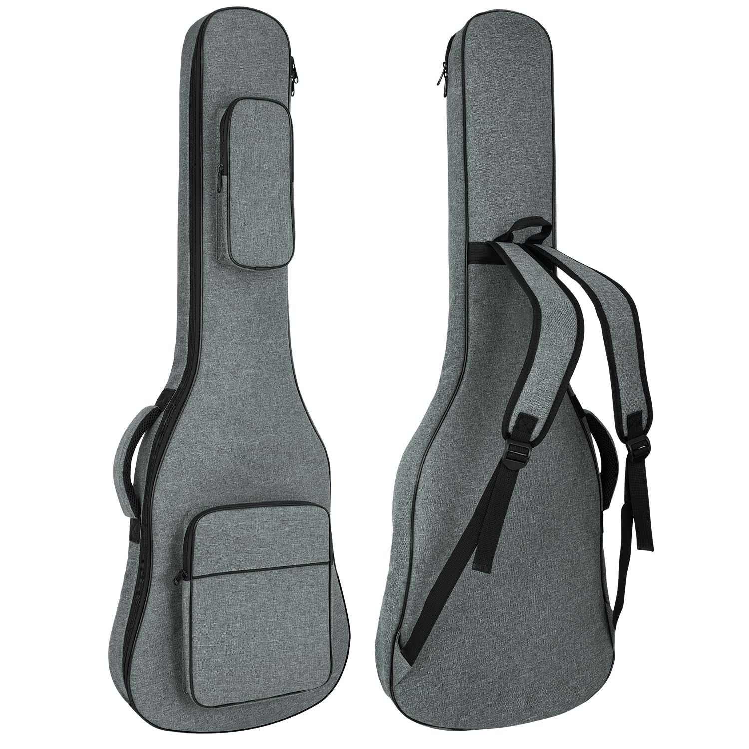 Photo 1 of MUZNOTE Electric Guitar Bag Padded Electric Guitar Gig Bag 11.5mm Padding Soft Guitar Case with Neck Strap, Back Hanger Loop, Grey