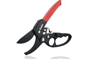 gonicc 8" Professional Ratchet Anvil Pruning Shears (GPPS-1011), Ratcheting Mechanism, Anvil groove design, Reinforced Design Handle, Garden Shears Clippers, Anvil Pruner, Hand Tools Scissors Loppers