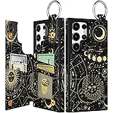 Shorogyt for Samsung Galaxy S24 Ultra Wallet Case with Card Holder - Designer Constellation Pattern Kickstand Magnetic Clasp Back Flip Folio Leather Phone Cases for S24 Ultra for Women Men Girls