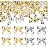 Uotey 60 Pcs Alloy Bow Bowknot Charms, Silver and Gold Bow Tie Pendant Charms Bulk for Jewelry, Bowknot Pendants Earring Charm Necklace Bracelets DIY Crafts Supplies