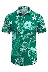COOFANDY Hawaiian Shirt for Men Short Sleeve Button