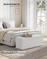 SONGMICS Storage Ottoman Foldable Cube with Storage 300 kg Cloud White view 2