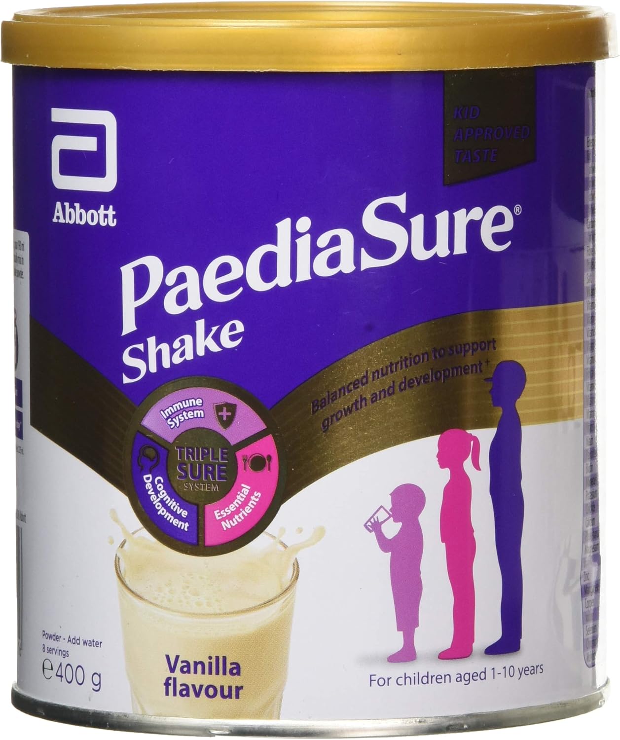 PaediaSure Shake, Vanilla Flavour, 400g, Balanced Nutritional Supplement Drink, Multivitamin for Kids, With Protein