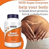 NOW Foods Super Enzymes 180 Capsules Enzyme Blend Gluten Free Soy Free view 3