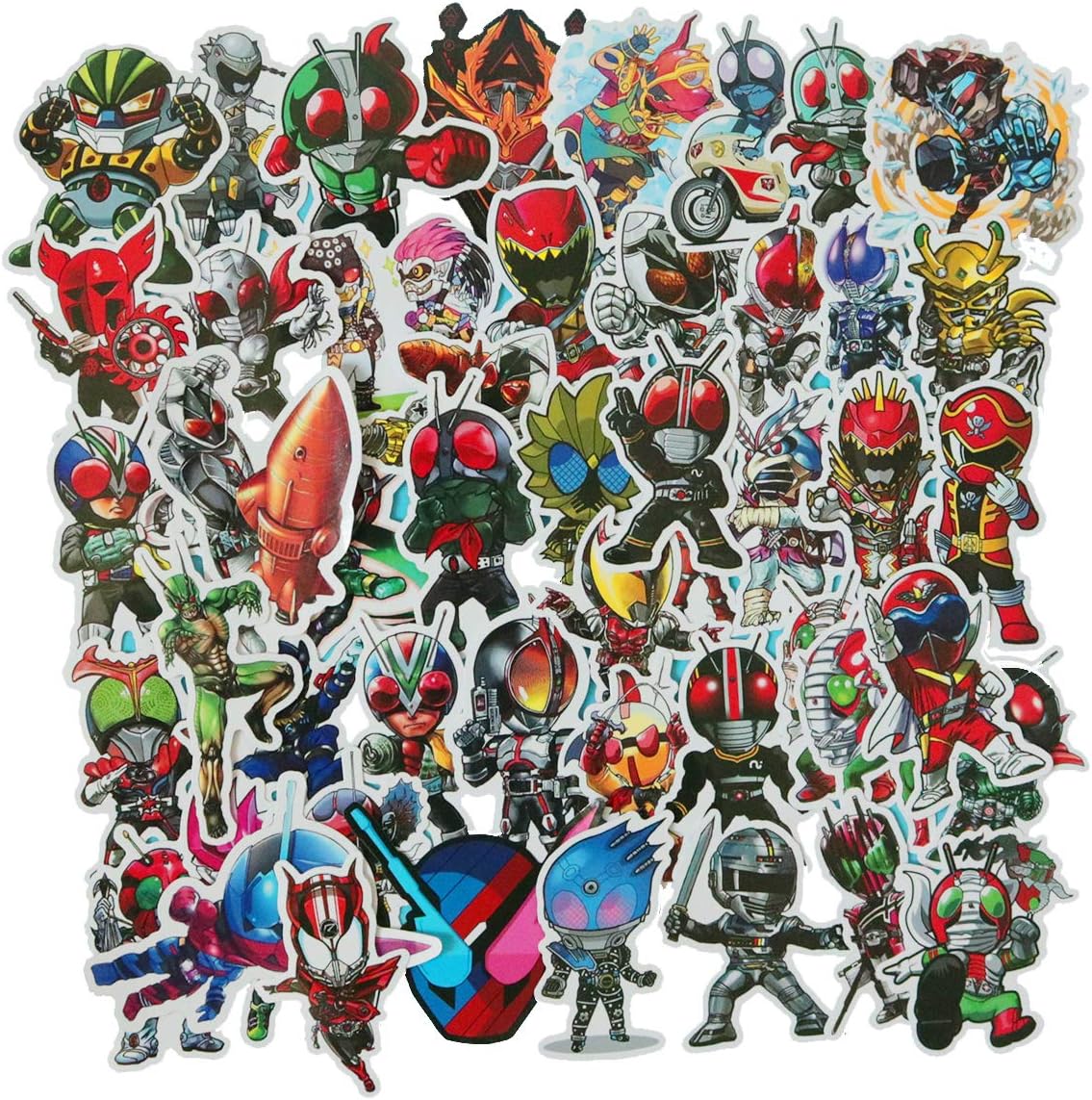 Kamen Rider Themed Decal Stickers Waterproof Vinyl Scrapbook Stickers Car Motorcycle Bicycle Luggage Decal 50pcs Pack (Kamen Rider)