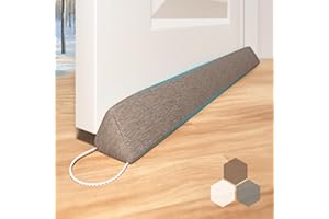 SYIPO Triangle Door Draft Stopper，36" Weighted Under Door Draft Blocker Bottom Door Seal Noise & Air，Interior Sound Proof Door Snake Draft Insulation Washable Stopper | Cool in Summer & Warm in Winter，Brown