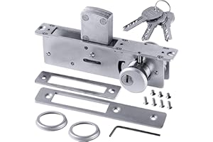 Upjia Flarish Mortise Lock Cylinder Deadbolt - Commercial Storefront Door Lock Mortise Deadbolt & Double Keyed Cylinder Set Deadbolt Lock 1-1/8" Backset Straight Tongue for Storefront Entry Doors