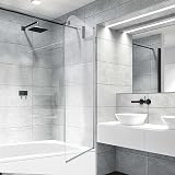 VeeBath Bath Screen Pivot 180° 6mm Toughened Glass 800x1400mm Jade Round view 9