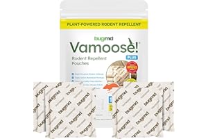 BugMD Vamoose! Plus Peppermint Oil Mouse Repellent Pouches | Natural Mice Repellent Indoor & Rat Deterrent for House, Garage, RV, Car & Storage | Plant-Powered Rodent Control - 1 Pack - 4 Pouches