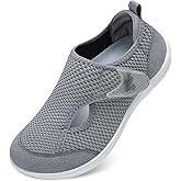 LeIsfIt Womens Wide Diabetic Shoes Adjustable Barefoot Walking Shoes Breathable Zero Drop Sneakers for Wide Width Arthritis Edema Feet