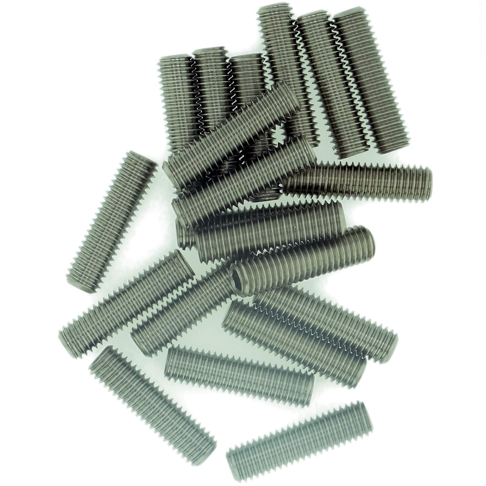 M5 (5mm x 5mm) Hex Socket Grub Screw (Flat Point) - Stainless Steel (A2) (Pack of 20)