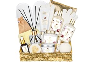 LILY ROY Spa Gift Set for Women 17Pcs Body and Bath Spa Gift Baskets Set for Women Spa Kit Birthday Gifts for Women Christmas Works Self Skin Care Perfume Gifts Set Spa Set Bath Set for Mothers’s Day