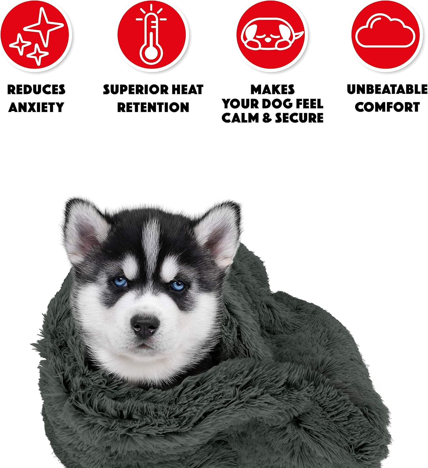 The Dog’s Blanket Sound Sleep - Faux Fur Dog Blanket, Grey, Large, 72x107cm, Grey Fur, Large Blanket (72x107cm) - Image 3