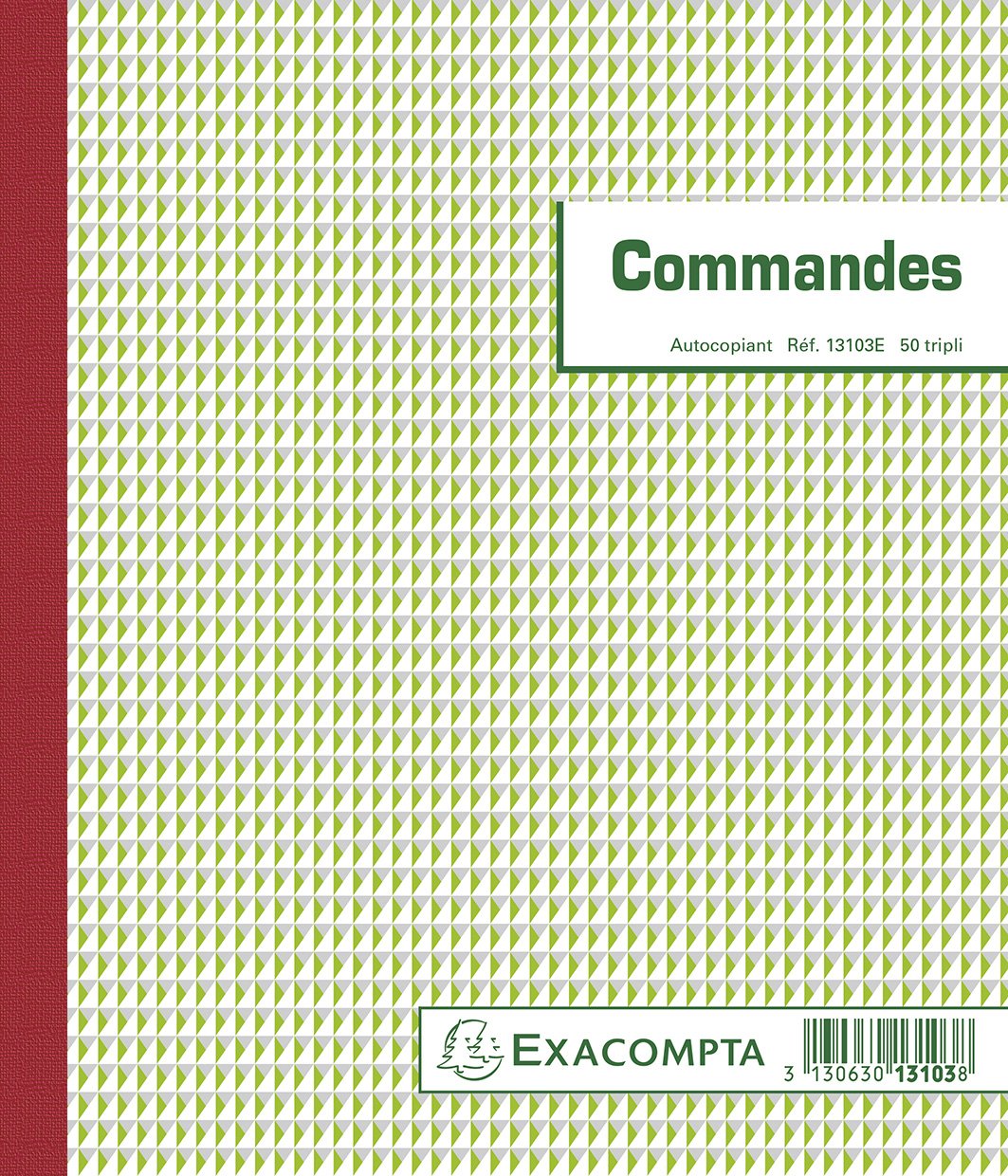Exacompta - Ref. 13103AE - 1 Manifold COMMANDES - 50 numbered carbonless sheets in 3 copies (1 original + 2 copies) - size 210 x 180 mm - made in France