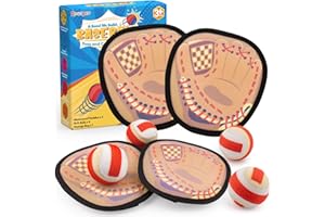 Qrooper Toss and Catch Ball Set Toddler Baseball Training Soft Sticky Balls Baseball Games Ball Catch Game Outdoor Yard Camping Beach Pool Toy Birthday Gifts Easter Basket Stuffers for 3 4 5 Year Old