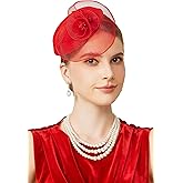 BABEYOND Fascinators Hats for Women - Tea Party Hat Kentucky Fascinator Derby Flower Mesh Pillbox Hat for Bridal Wedding