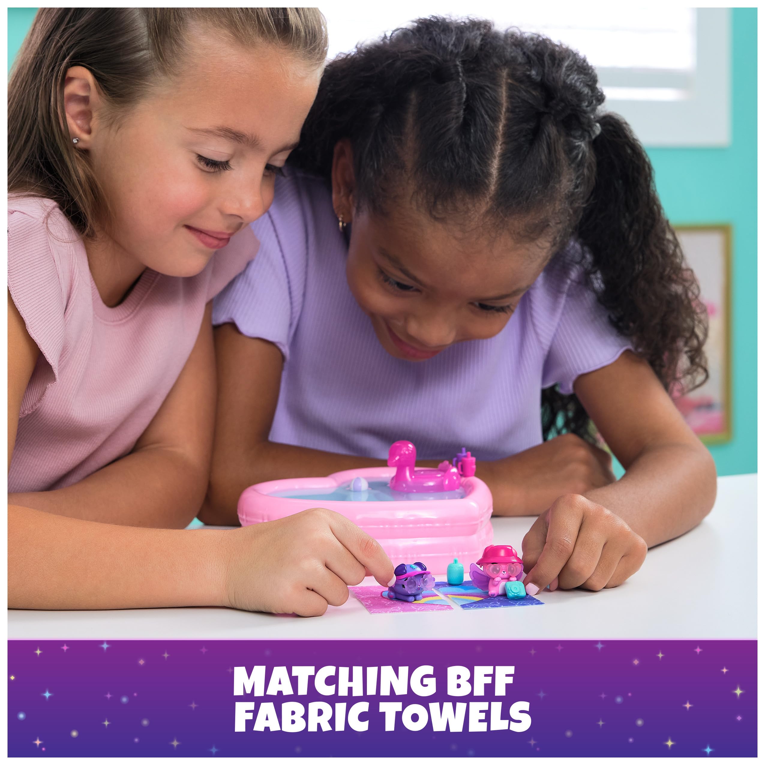 Hatchimals Alive, Neon Rainbow Bestie Pool Party with 2 BFF Figures in Color Reveal Eggs, 14 Accessories, Gifts & Stocking Stuffers for Girls & Boys Ages 3 & up