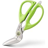 Beaditive Heavy Duty Multipurpose Angled Craft Scissors 7" - Japanese Stainless Steel, Serrated Blade - Craft Shears for Cardboard, Plastic, Leather, Fabrics, and Packaging