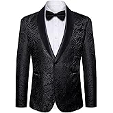 DiBanGu Mens Blazer One Button Shawl Lapel Tuxedo Sport Coat Casual Dress Suit Jacket for Men Wedding Party Prom