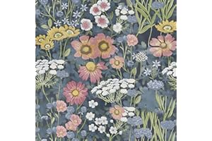 Orainege Vintage Floral Wallpaper Peel and Stick Wallpaper Floral Contact Paper 17.7in x118.1in Boho Daisy Self Adhesive Removable Wall Paper for Bedroom Decorative