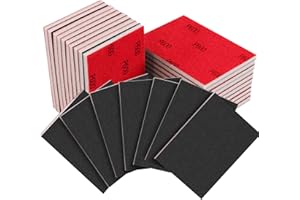 Necosthua 20PCS 3 x 4 Inch 600 Grit Sanding Sponge, Ultra Fine Sanding Sponges Pads, Soft Foam Hand Sanding Block Dry Wet Sandpaper Blocks for Model Drywall Metal Wood Furniture Polishing