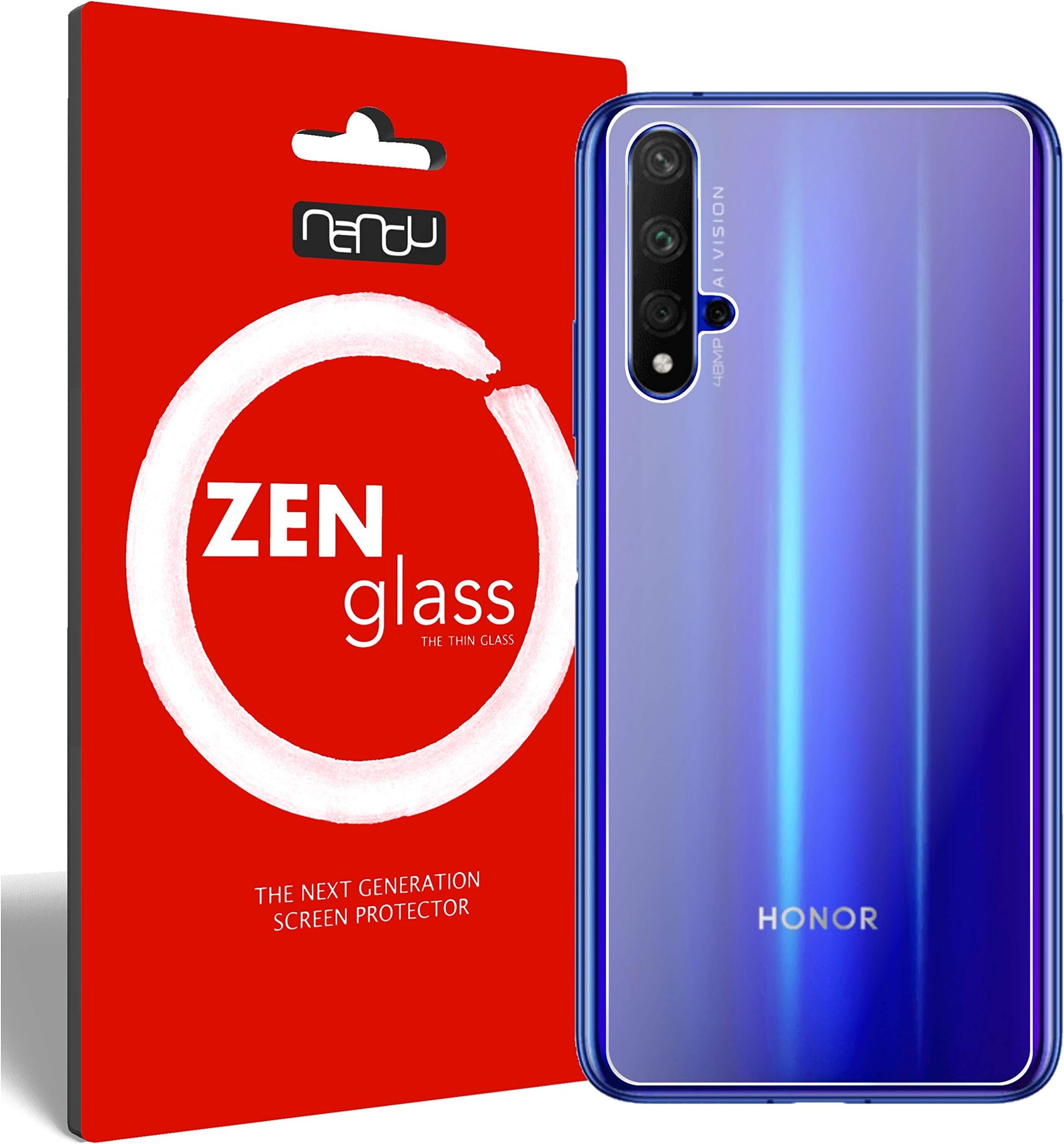 ZenGlass nandu I Flexible Glass Film compatible with Honor 20 Pro back I Screen Protector 9H I (Smaller than the curved display)