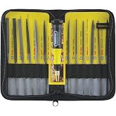 General Tools 707475 Swiss Pattern Needle File Set, 12-Piece, Black, Set of 12 and Handle