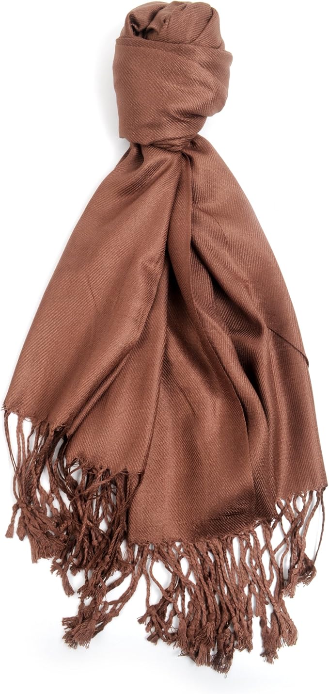 Elegant Solid Color Pashmina Scarf (Dark Brown) at Amazon Women’s