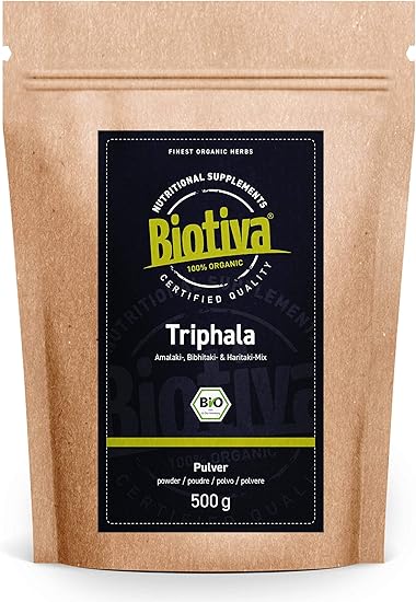 Triphala Powder Organic 500g Van Amalaki Haritaki Bibhitaki Ayurveda Biotriphala Gebotteld En Gecontroleerd In Duitsland De Oko 005 100 Veganistisch Amazon Nl