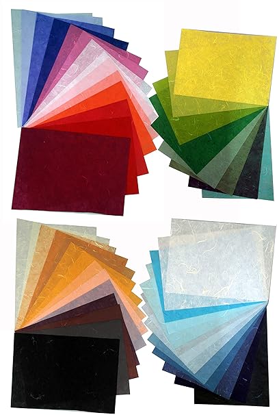 40 Sheets Mulberry Paper Sheet Design Craft Hand Made Art Tissue Japanese Origami Washi Wholesale Bulk Sale Unryu Suuppliers Thailand Prouducts Card
