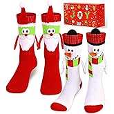 U-Goforst Funny Christmas Socks Magnetic Hand Holding Socks Novelty Crazy Socks White Elephant Gifts for Women Men Couples