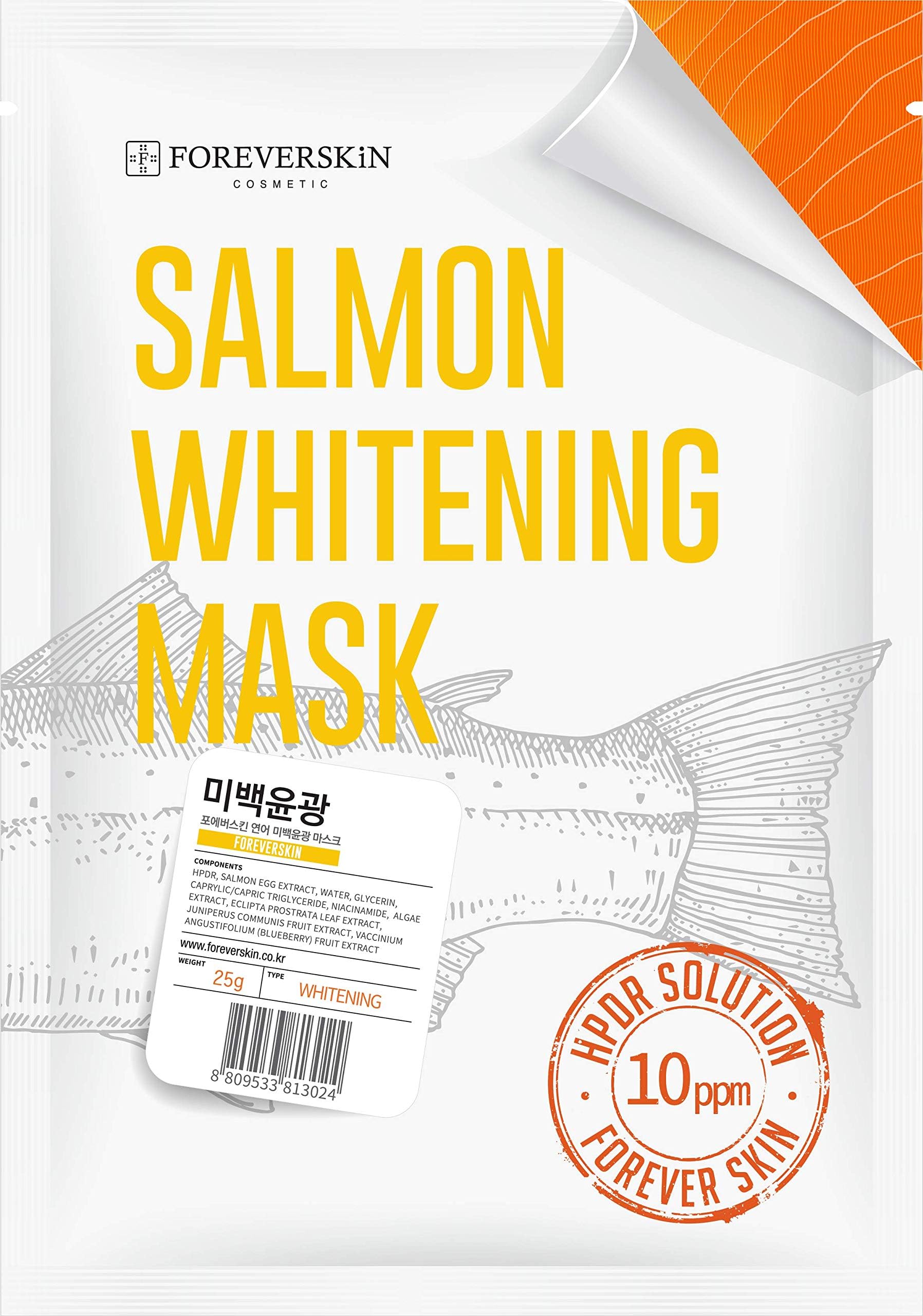 Salmon Facial Mask - 10 Sheets of Brightening Mask Packs by Dr's Prescription