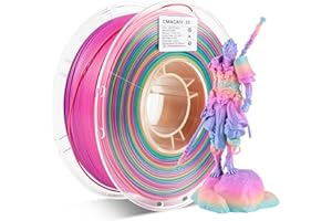 CMACAIV 2025 Upgrade US Raw Materials PLA 3D Printer Filament, Multicolor Rainbow PLA 1.75mm, Shiny Multi Color Change Filament 3D Printing PLA Filament for Most FDM 3D Printer, +/-0.02mm, 1kg/2.2lb