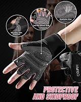 COFIT Workout Gloves Breathable Weight Lifting with Wrist Wrap Support Pink S view 3