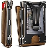 KEMISANT Men Wallet- Slim Wallet Money Clip For Gift Men in Front Pocket 12Cards-Metal Case with Magnetic Flip