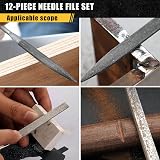 TARIST 12Pcs Needle File Set with Tool Bag – 6 Jeweler Files & 6 Steel Files view 6