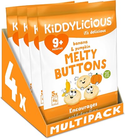 Kiddylicious Banana & Pumpkin Melty Buttons 4x5 Snack Packs 20